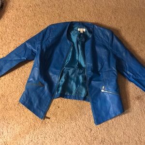 Blue Leather Jacket